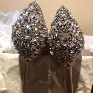 Badgley Mishka kiara peep toe embellished pump